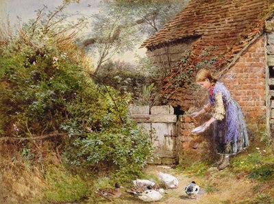 アヒルの餌やり 作： Myles Birket Foster